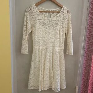 White Lace Skater Dress | Abercrombie & Fitch | 6